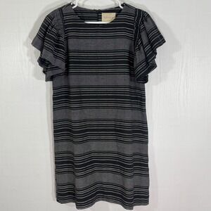 Anthropologie‎ Denmark Striped Tunic Women Dress Moon River Sz XS Ruffle Sleeve
